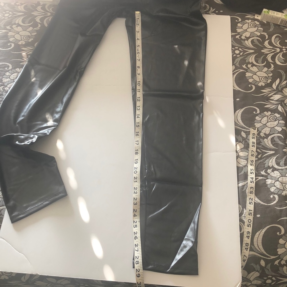 Black Faux Leather High Waist Leggings - Picture 5 of 5